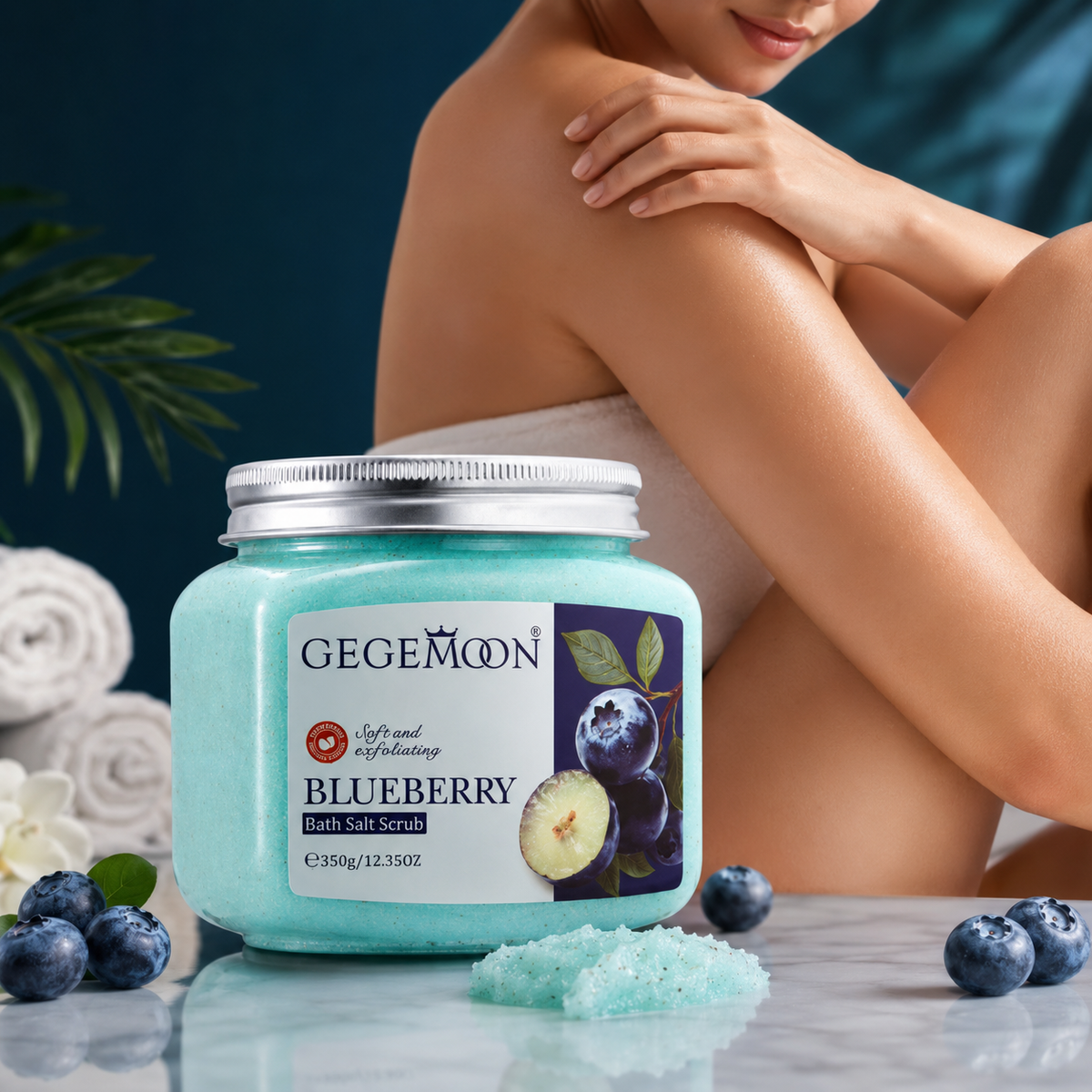 GEGEMOON Exfoliating Body Scrub Mineral Salt Deep Cleansing 350g Scent 5