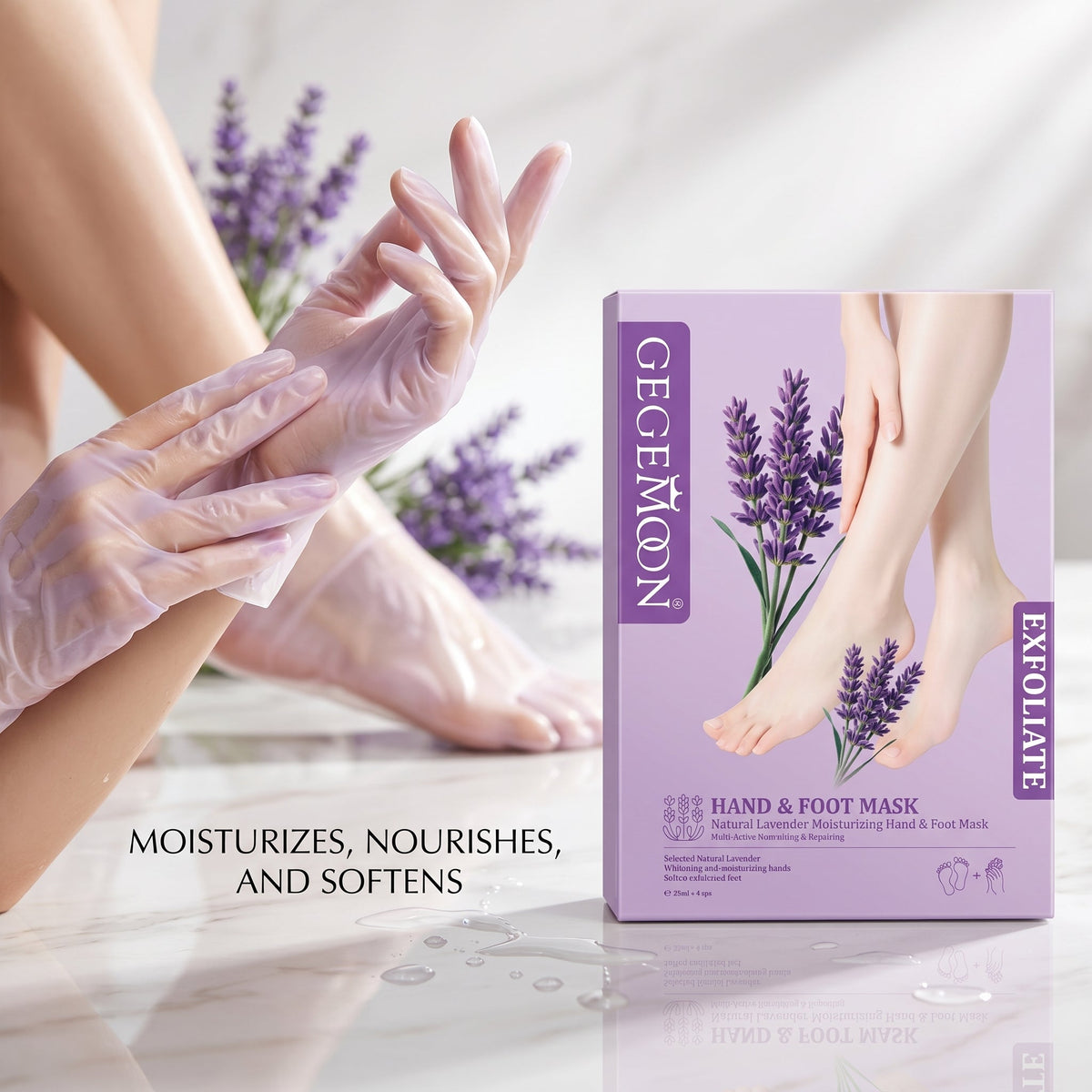GEGEMOON Hand & Foot Mask Set Deep Moisturizing Softening Exfoliating Treatment