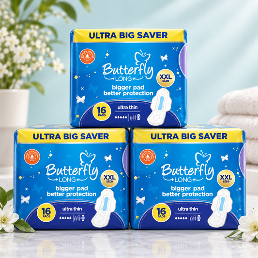 Butterfly Long Ultra Big Saver Sanitary Pads XXL – 3 Pack (48 Pads)