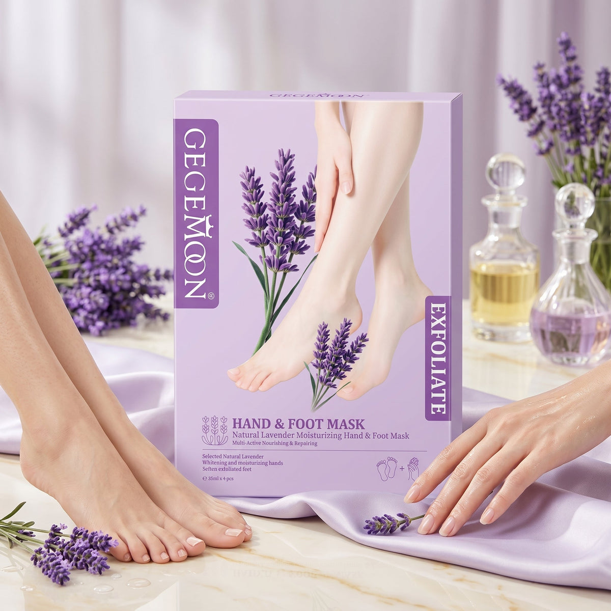GEGEMOON Hand & Foot Mask Set Deep Moisturizing Softening Exfoliating Treatment