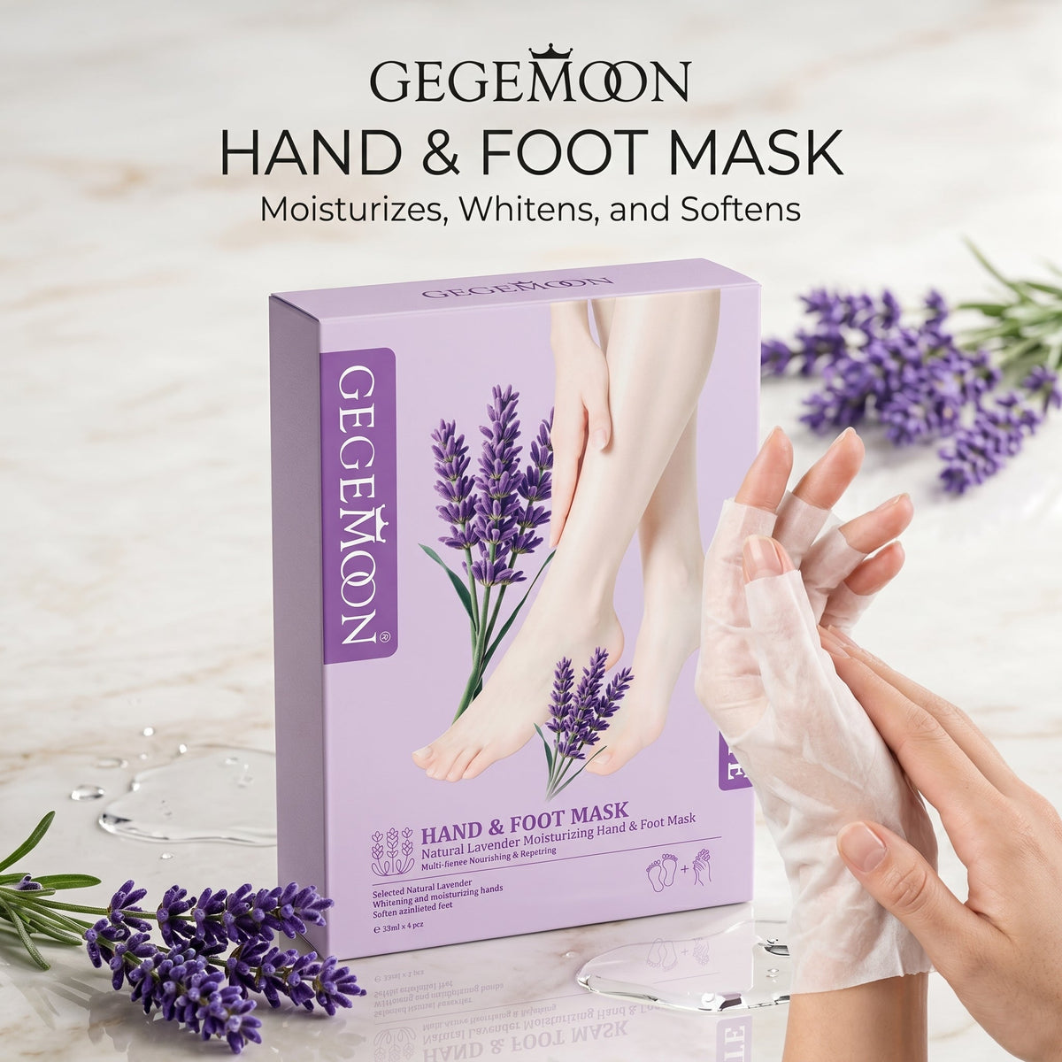 GEGEMOON Hand & Foot Mask Set Deep Moisturizing Softening Exfoliating Treatment